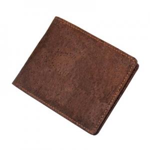 Brown cork men wallet with coin pocket 