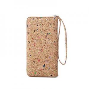 Cork leather ladies zippered wallet eco friendly 