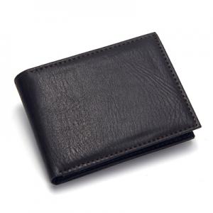 Black leather man wallet  