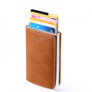 Genuine leather slim card wallet